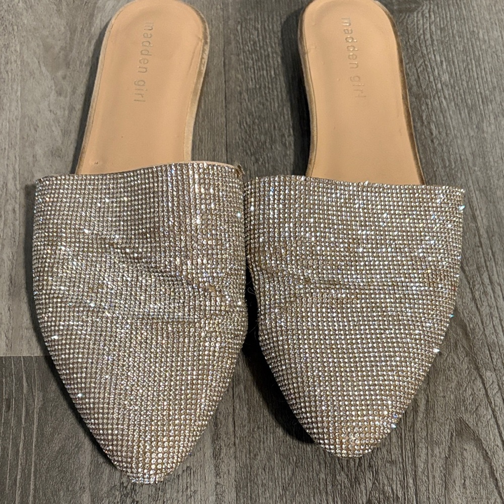 Madden Girl Sparkling Rhinestone Mules